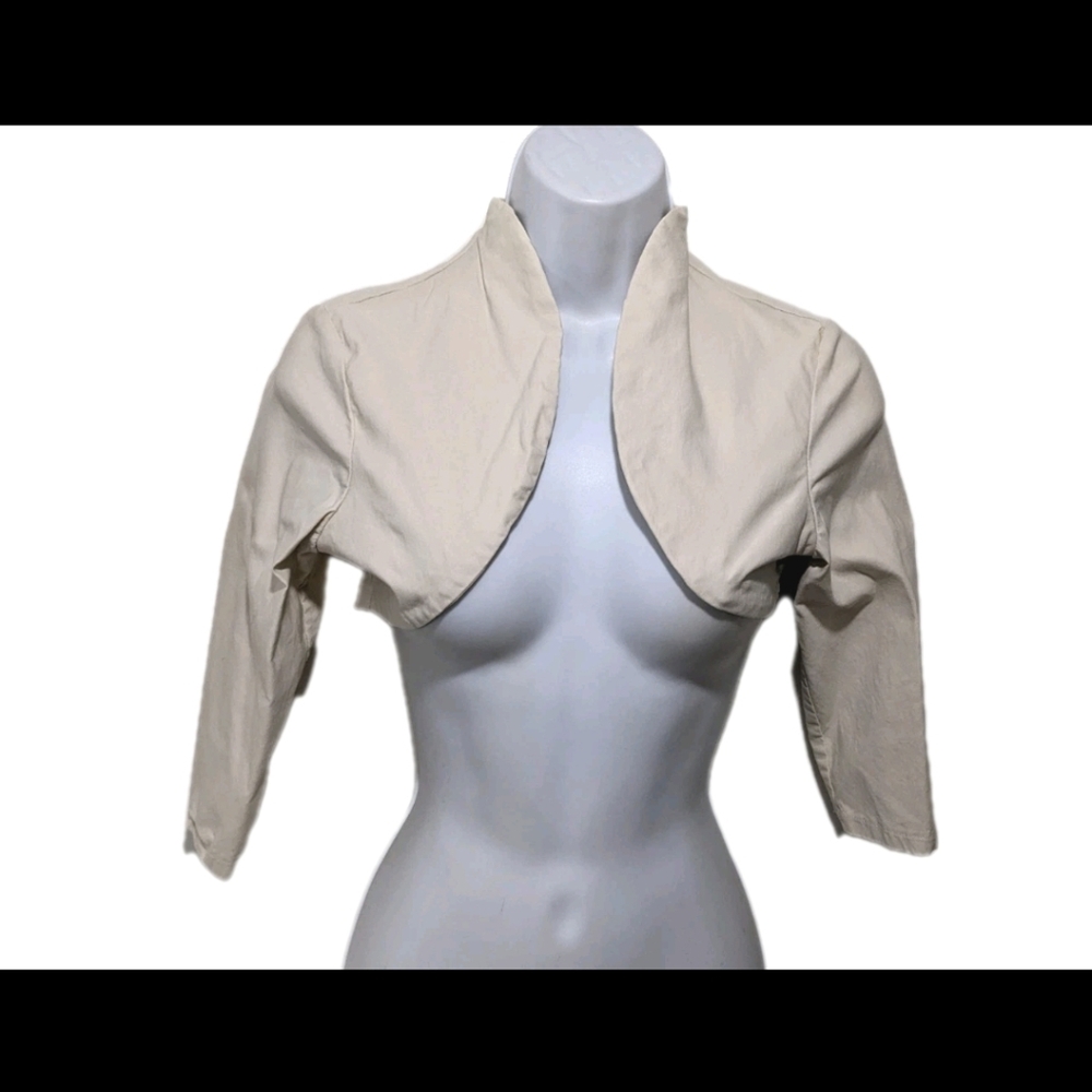 Blackbutterly Bolero Shrug Cardigan Sweater 10 Beige Stretch #8200